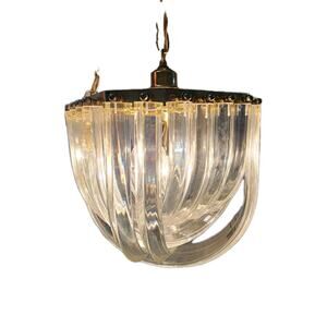 Deco Revival Lucite Ribbon Chandelier